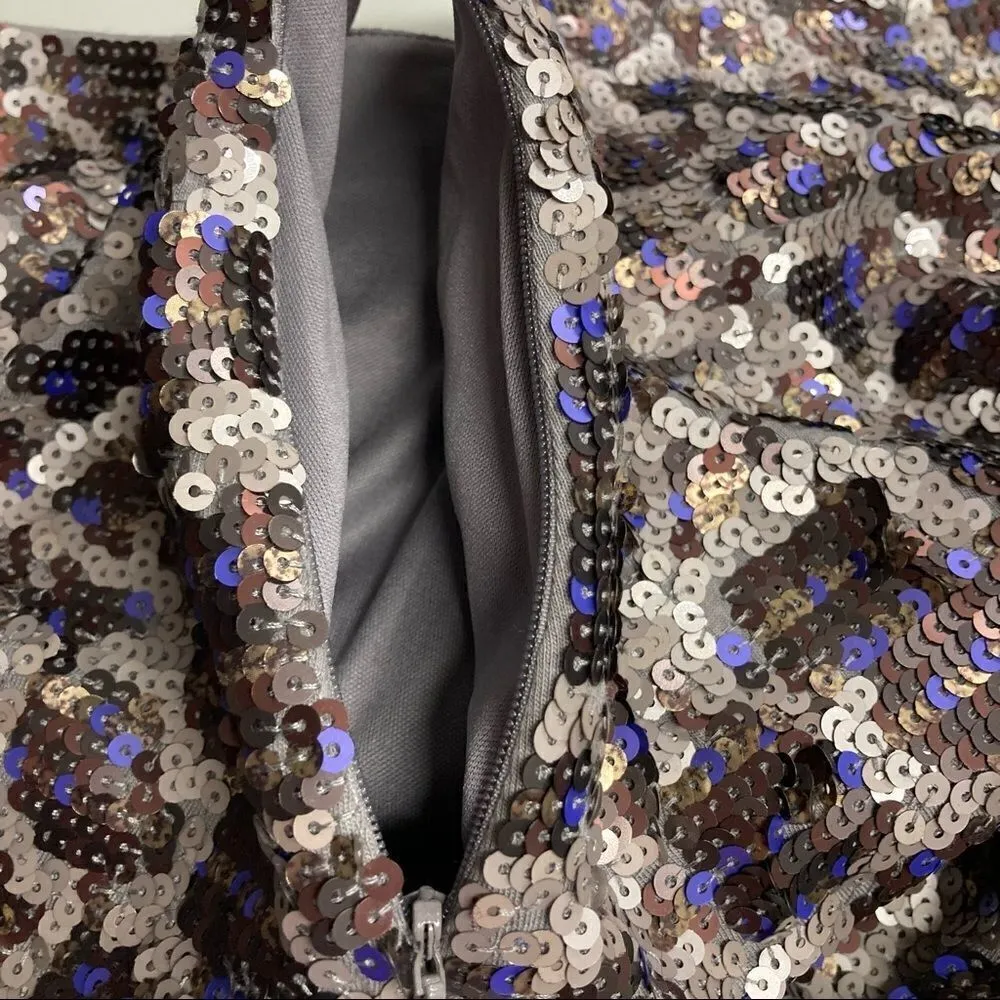 EXPRESS, Women’s Small/Petite,Sequined, ring accents, metallic , Purple Skirt‎ - Image 6