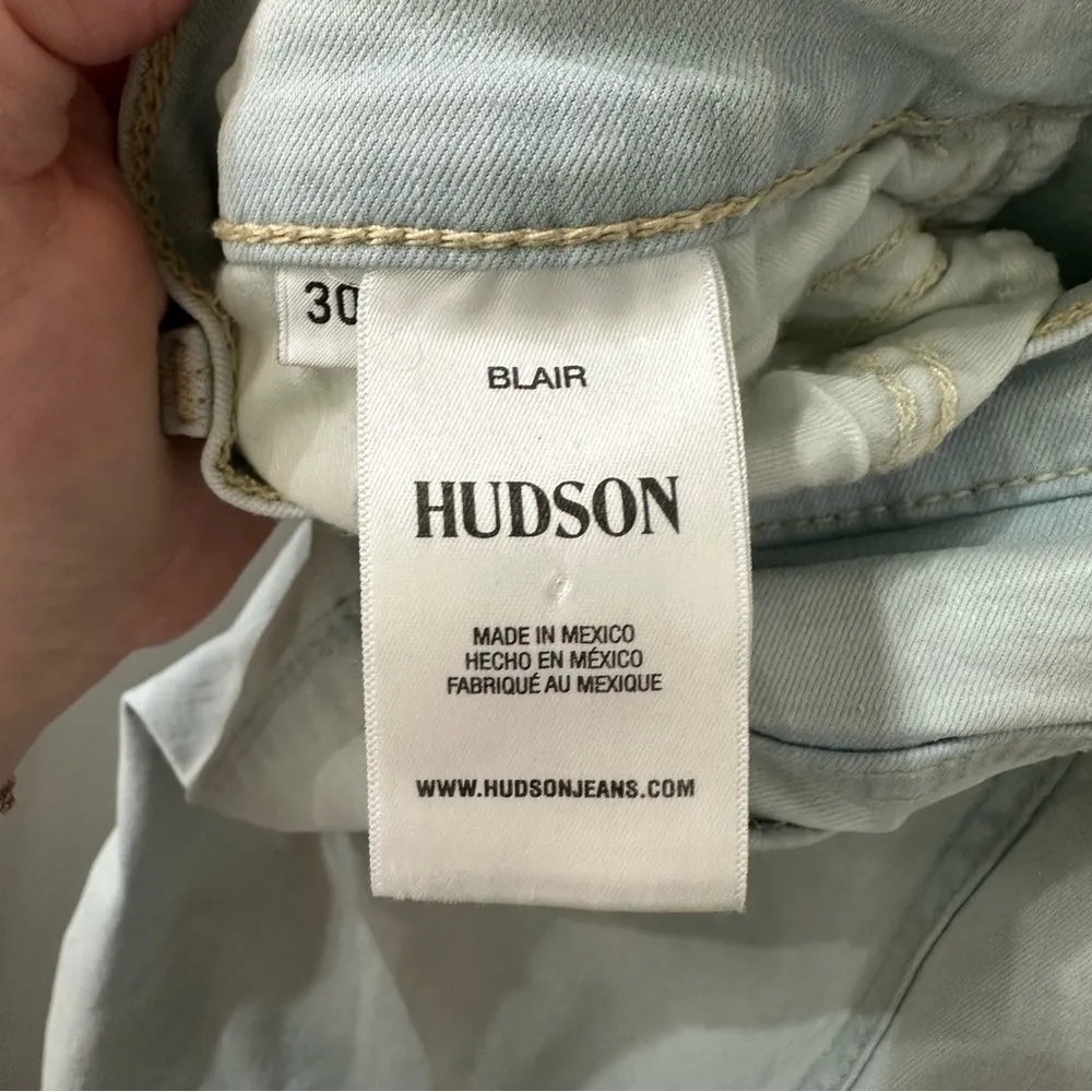 Hudson Blair Jeans High Waist Light Wash Straight Crop Jeans Size 30 - Image 8