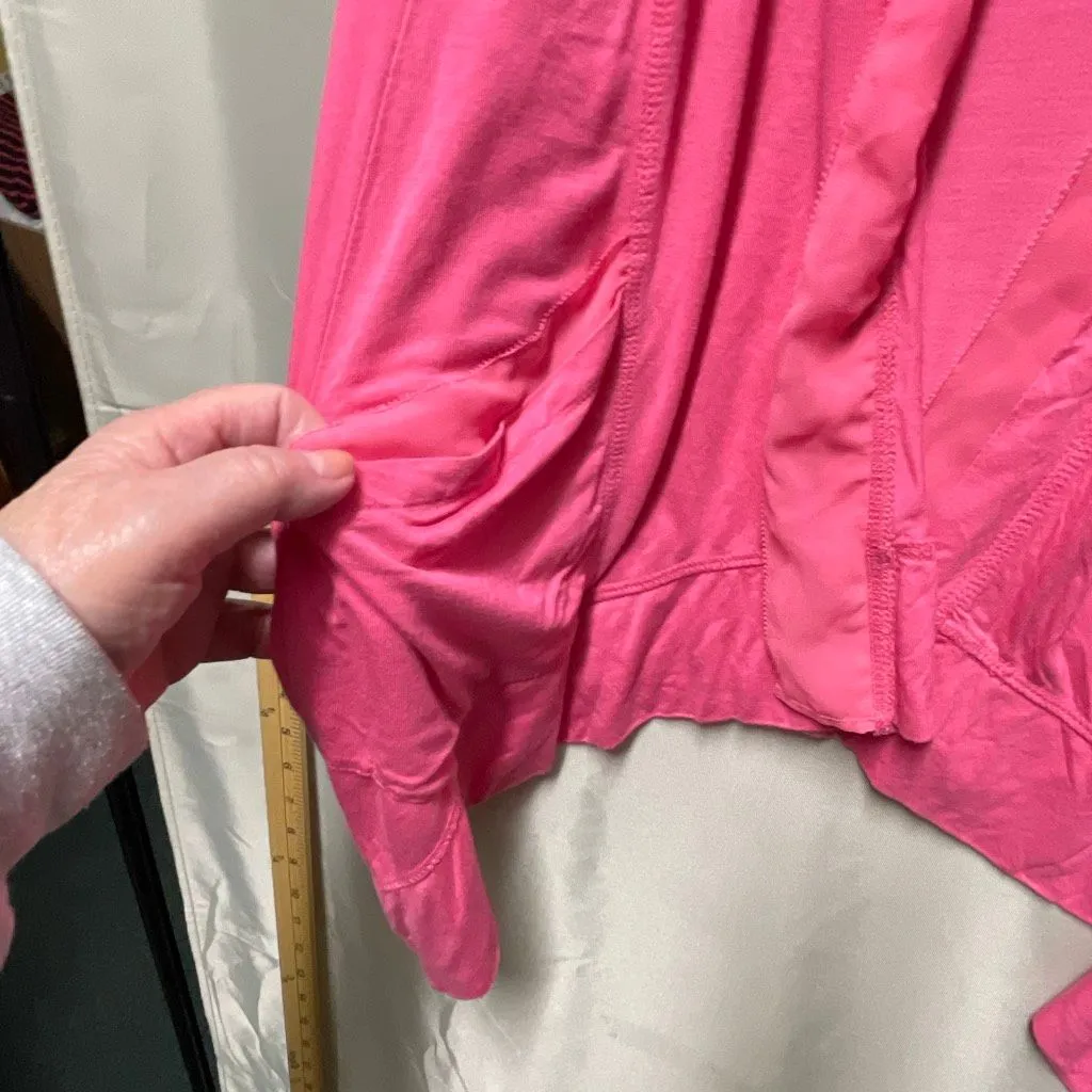 LOGO Lori Goldstein size L Cardigan vest silky crepe flowy high low - Image 3