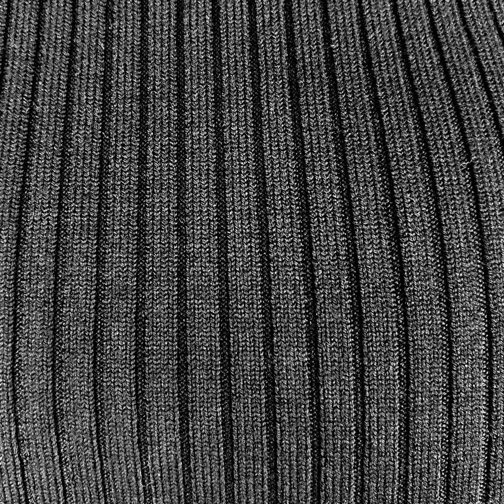 NEW Theory $495 Black Lamb Leather Ribbed Sweater Pencil Straight Midi Skirt XS - Image 12