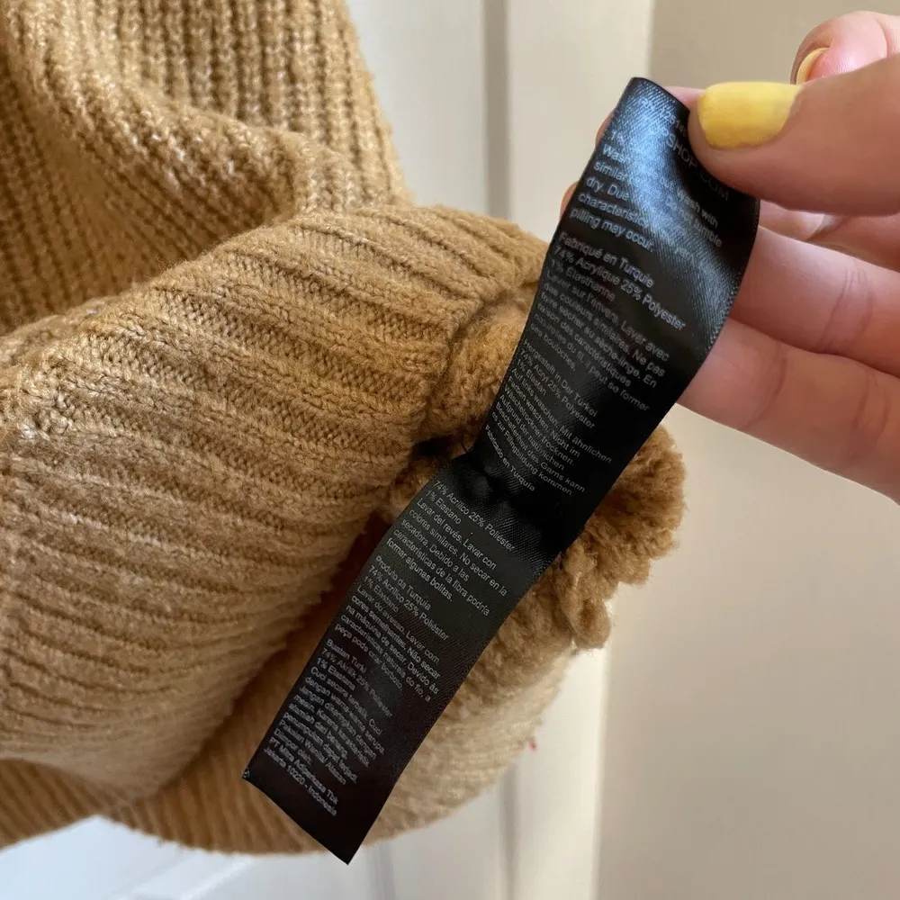 Topshop tan knit crewneck sweater - Image 2