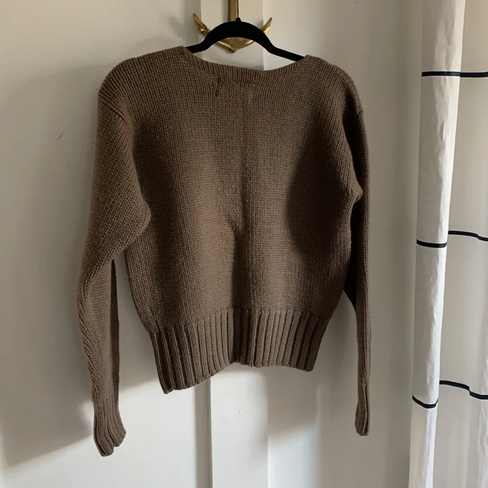 Ralph Lauren 100% Wool Brown Knit Sweater Women’s Size M - Image 7