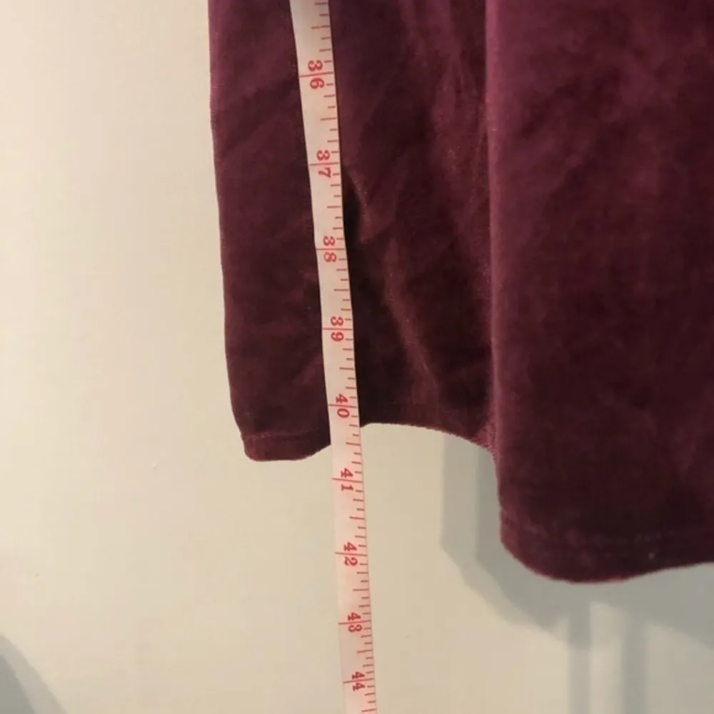 NWOT  Burgundy Velvet Faux Wrap Dress New - Image 9