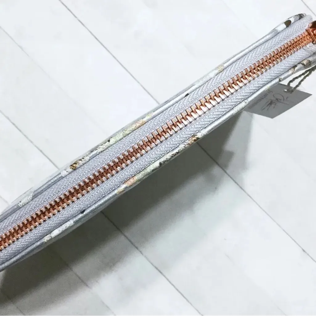 Anthropologie Liza Hathaway Matthews Design Handbag Clutch Bag Purse Silver - Image 3