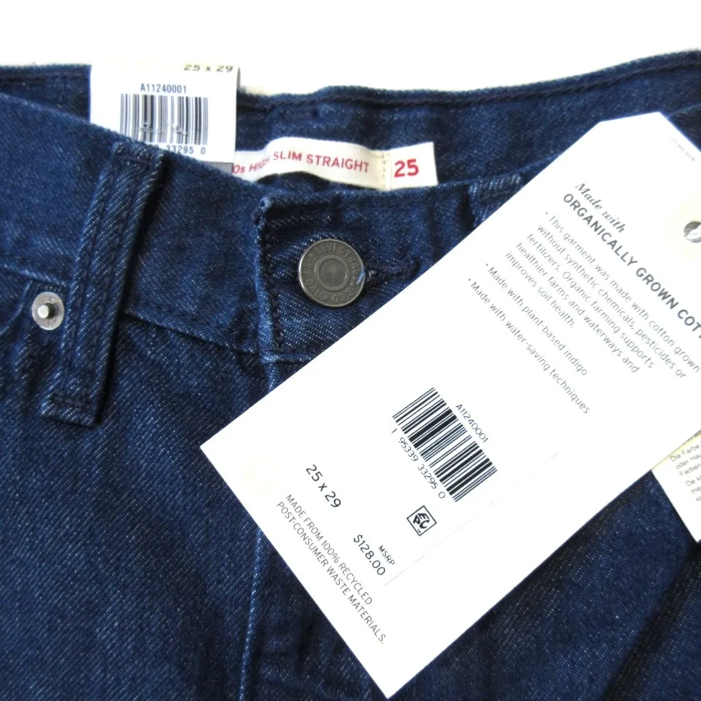 NWT Levi's Wellthread 70's Ultra High Rise Straight in Botanic Indigo Jeans 25 - Image 3
