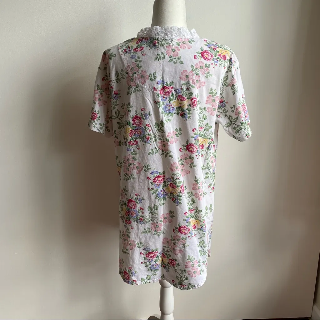 4/$20 VTG Earth Angels 100% Cotton Short Sleeve Nightgown Night Shirt - Image 2