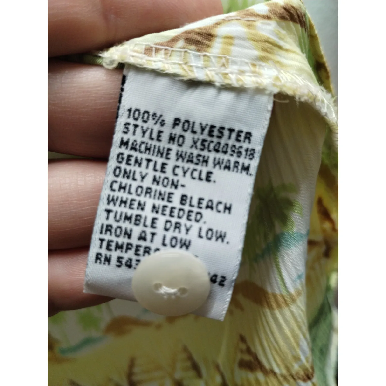 Vintage Alia Size 18W Palm Tree Beach Tropical Hawaiian Style Button Up Shirt Yellow - Image 6