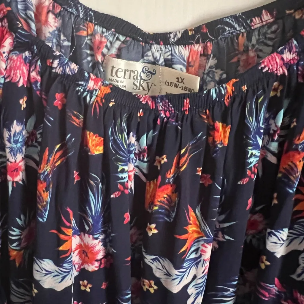 Terra & Sky Women’s Plus Double Layer Sleeve Peasant Top, Blue Sapphire, Size 1X - Image 7