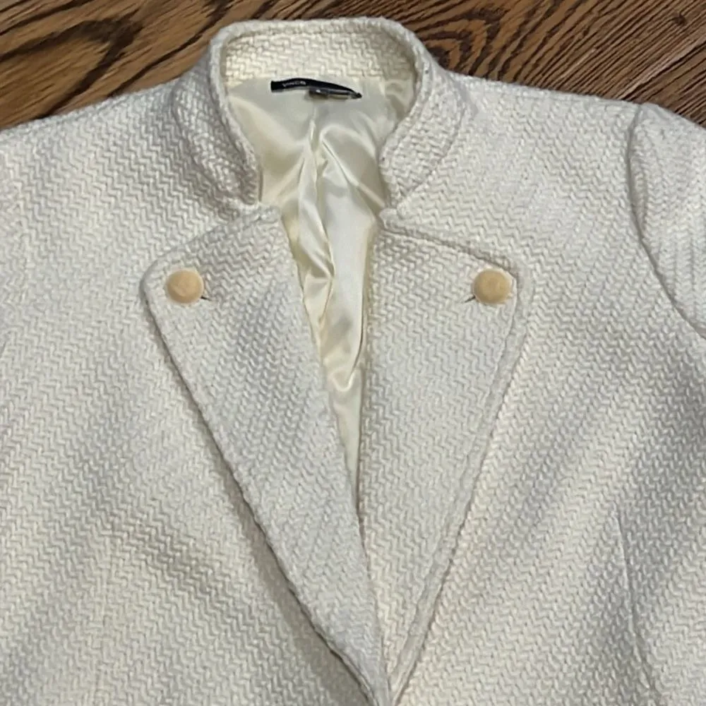 Vince Size 8 Cream Wool‎ Blend Boucle Jack Blazer Coat C14 - Image 5