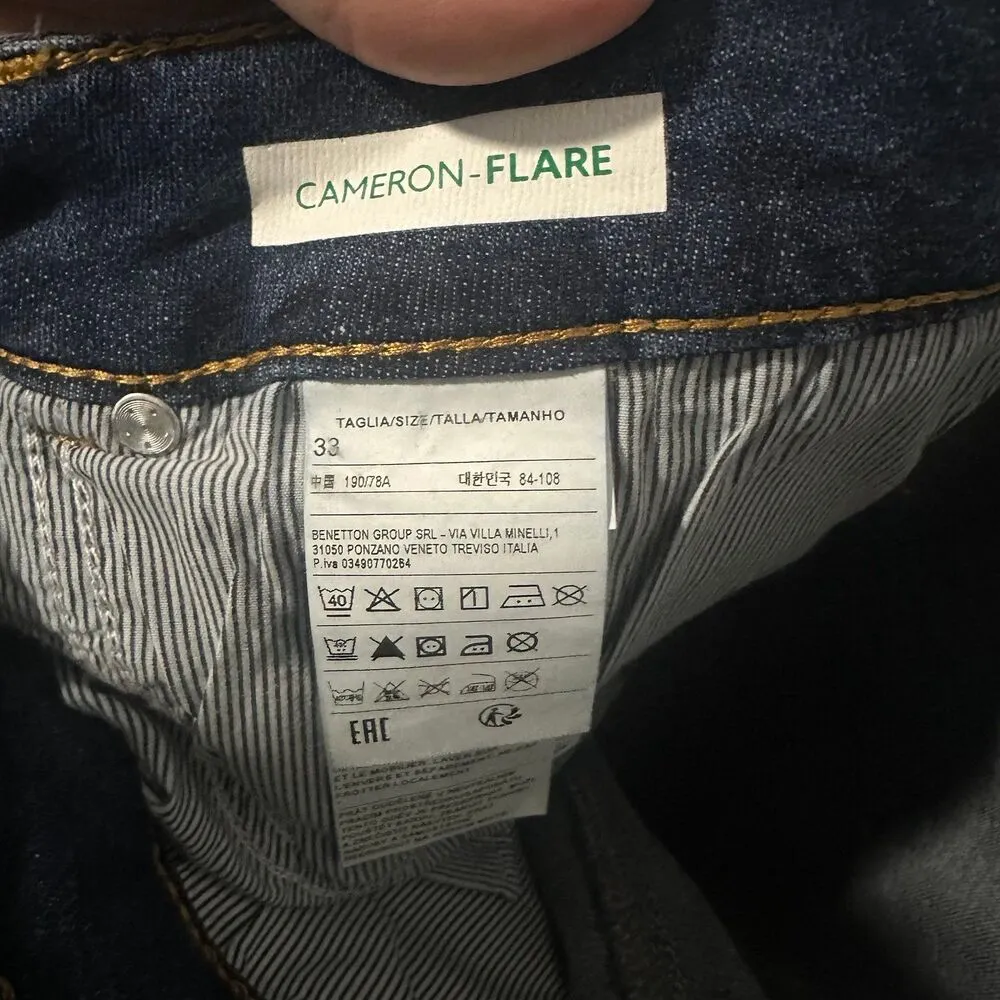 UNITED COLORS OF BENETTON Cameron STRETCH FLARED JEANS Size 33 BNWT - Image 8