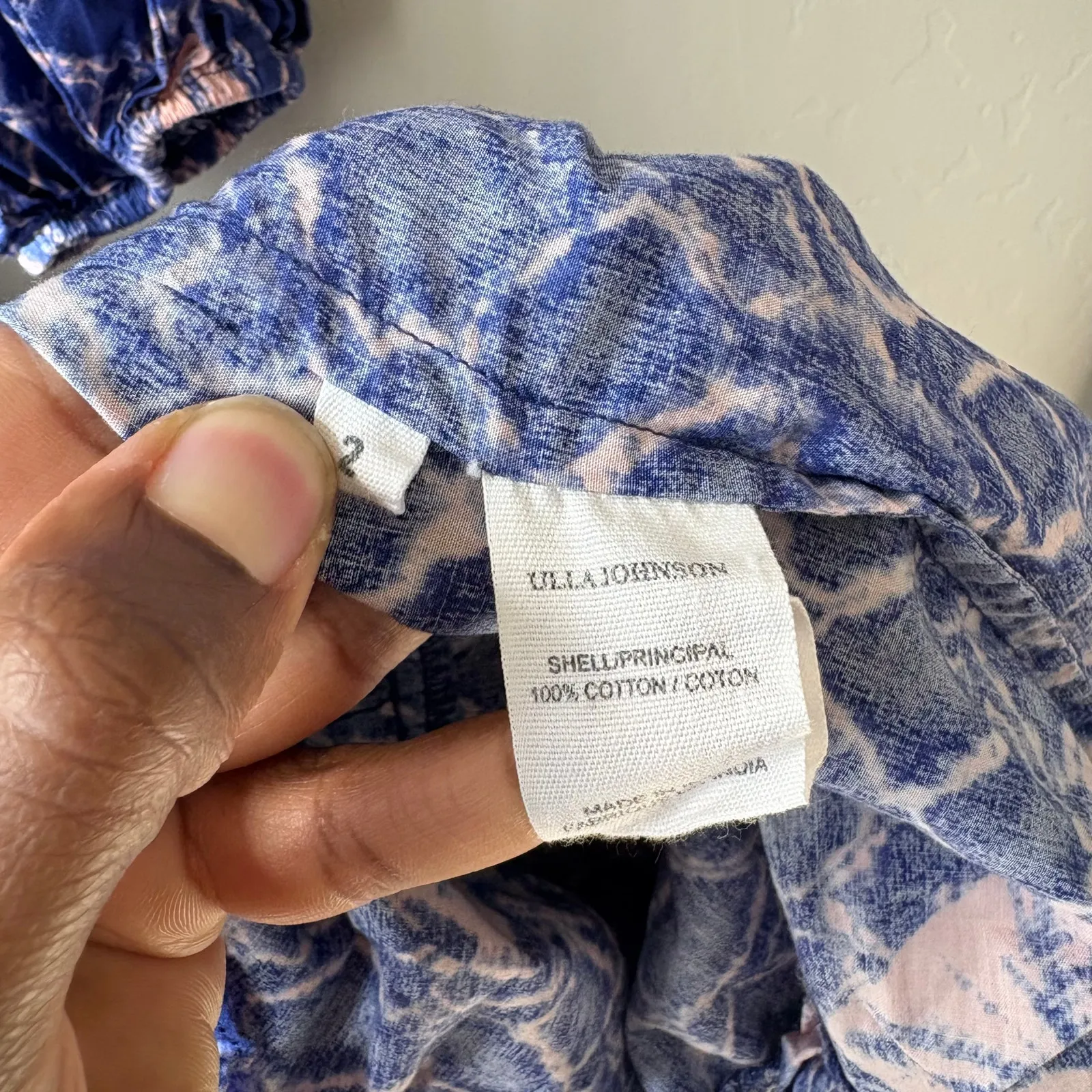 Ulla Johnson Dress Blue Geo Floral Print Bevyn Long Sleeve Midi Dress Size 2 - Image 10