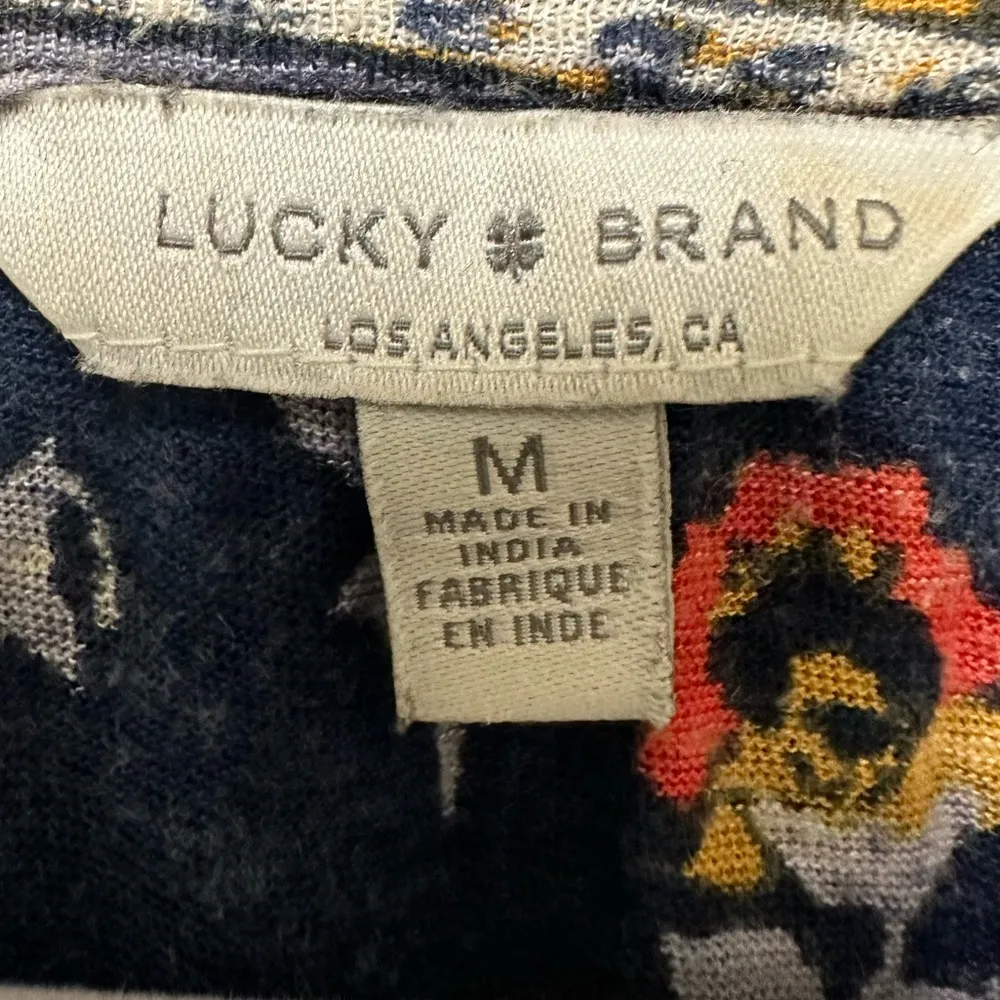 Lucky Brand long sleeve tie vneck paisley top - Image 4