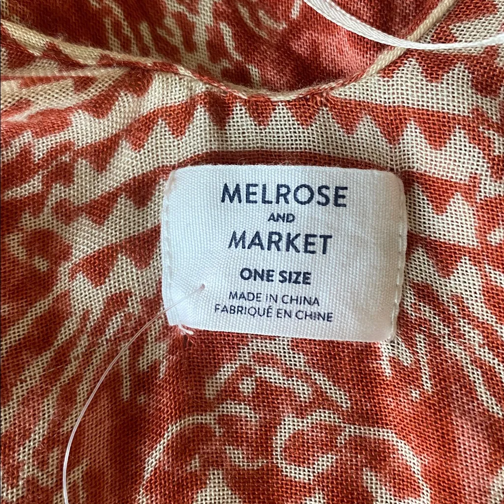 MELROSE & MARKET Burnt Orange White Paisley Kimono Womens Sz Medium New - Image 7
