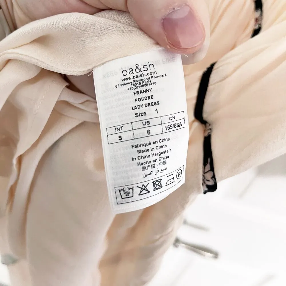 BA&SH Franny Floral Piping Fit & Flare Dress In Poudre - Image 6