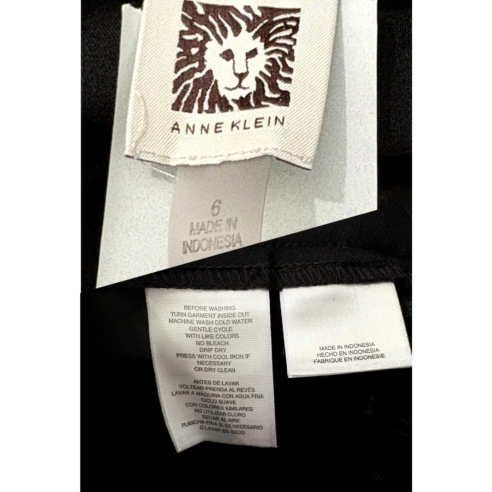 Anne Klein Black Boot Leg Pants Trousers 6 Preppy New Money‎ Minimalist 31" Ins - Image 10