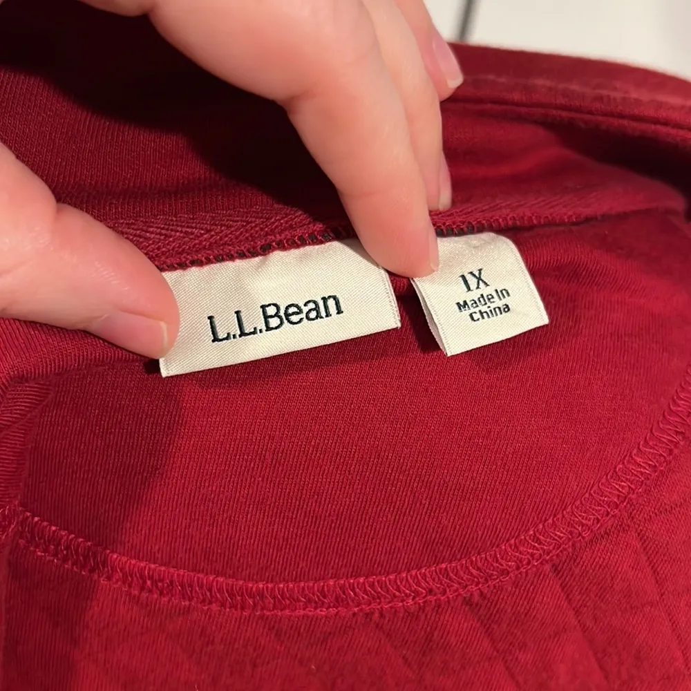 L.L.Bean 3/4 zip‎ up sweater . Size 1X - Image 6