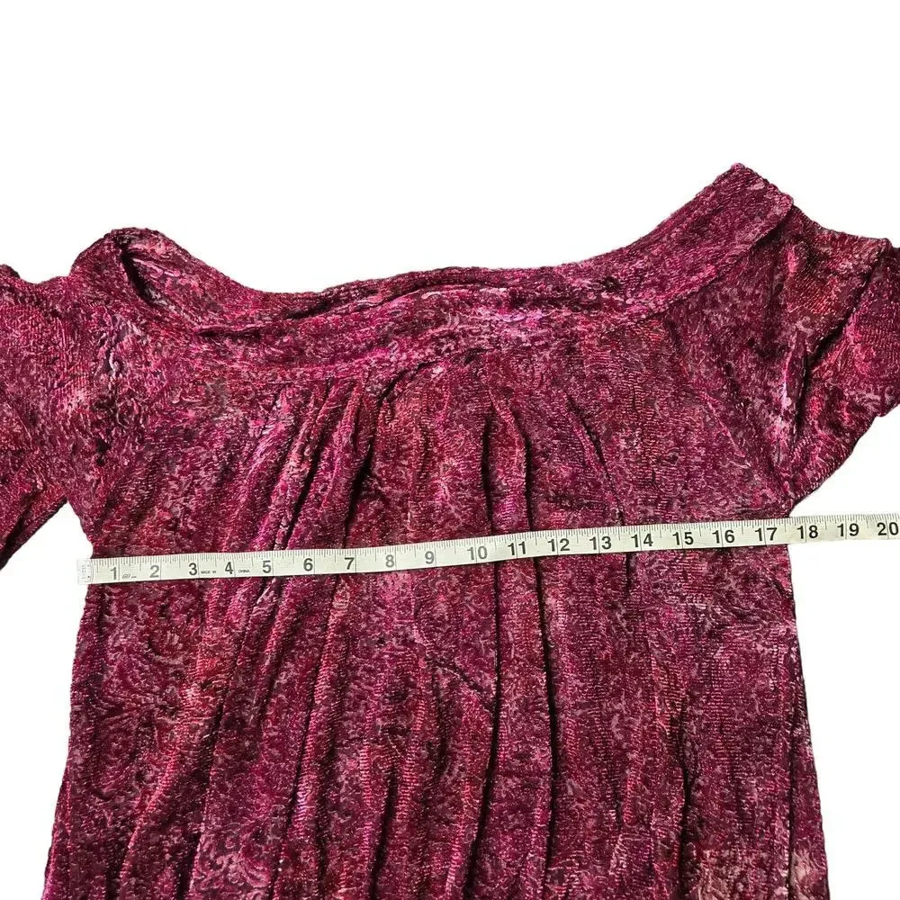 Free People  Ginger Berry Velvet Off The Shoulder Top - Image 4