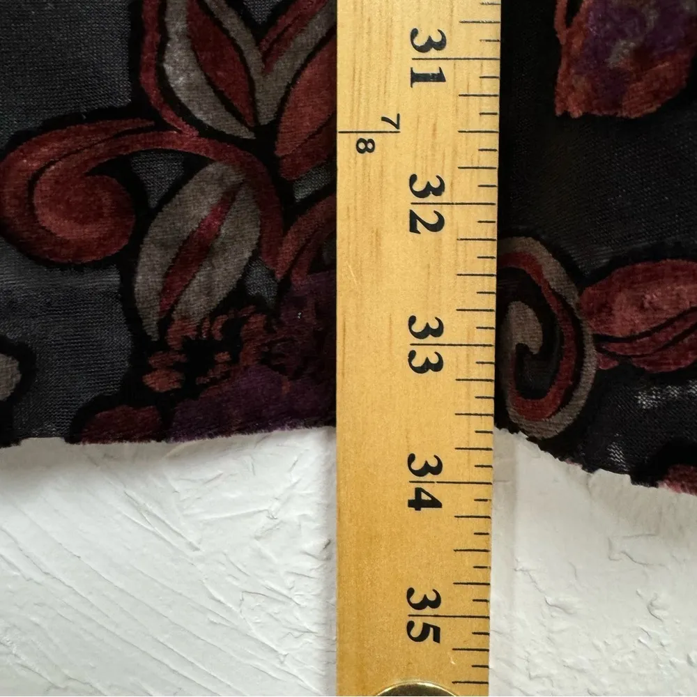 Vintage Dressbarn Black Sheer Velvet Paisley Tunic Blouse Womens 22W Button Fall - Image 9