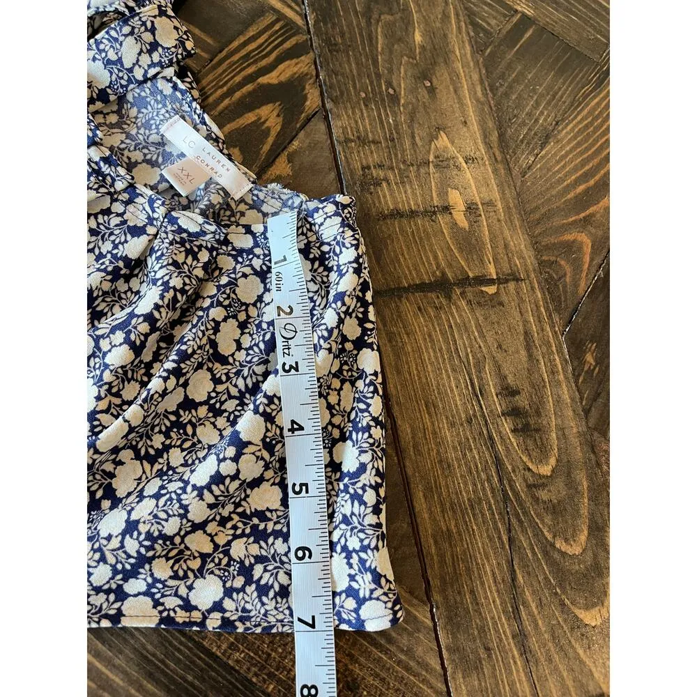 Lauren Conrad Fairy Floral Lightweight Blouse Women XXL Spring Summer Travel Blue - Image 6