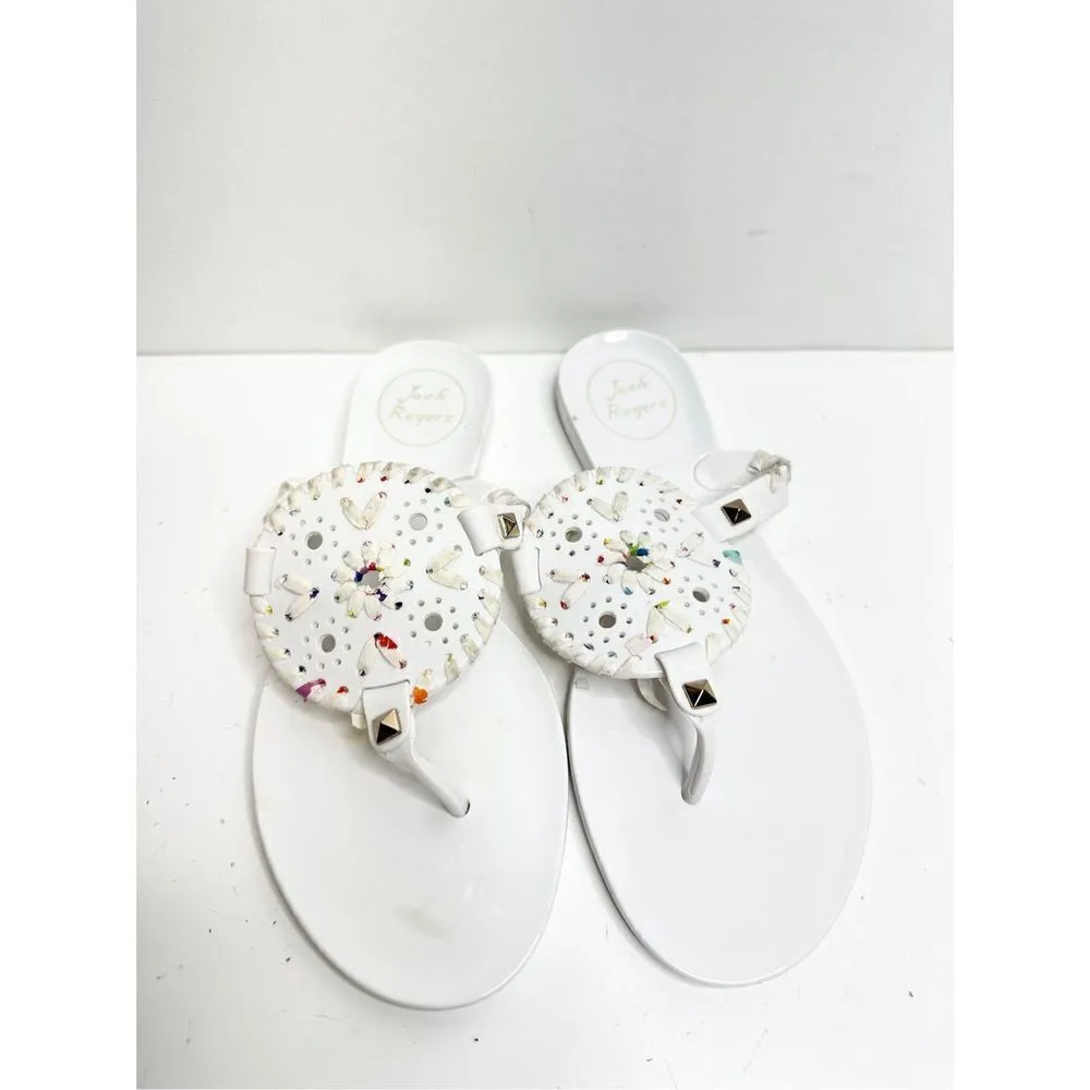 Jack Rogers Sandals Womens Size 5‎ White Georgica Jelly Slip On Flats - Image 5