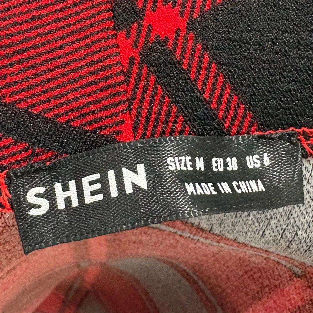 Red and Black Checkered Vest Size M - Image 5