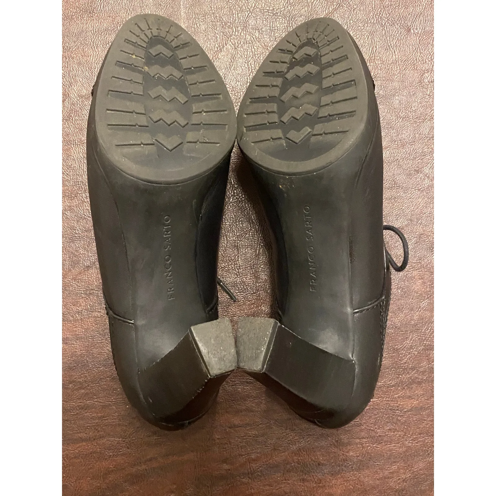 Franco Sarto Izaro‎ Black Leather Lace Up Oxford Pump 7.5M Whimsigoth Steampunk - Image 7