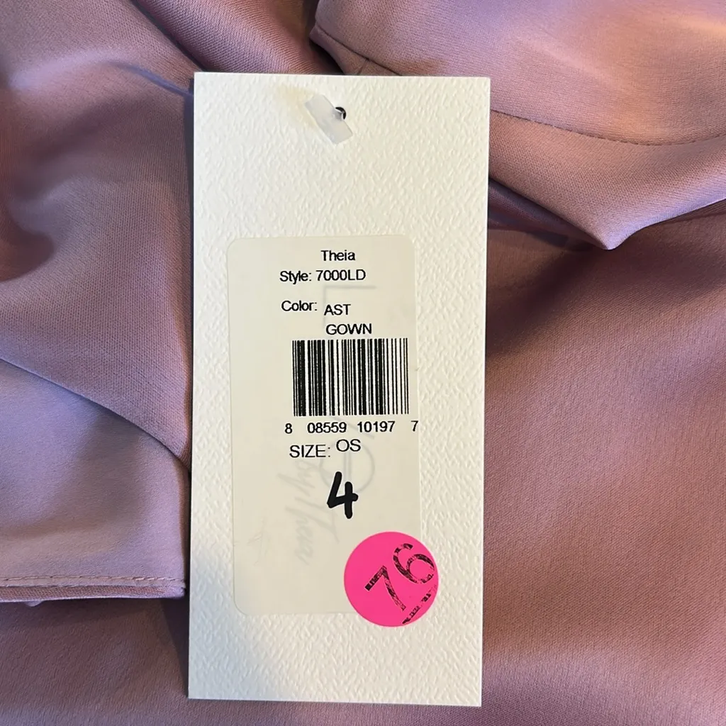 Theia Amara Cowl Neck Gown in Lilac Whisper Size 4 NWT Pink - Image 11