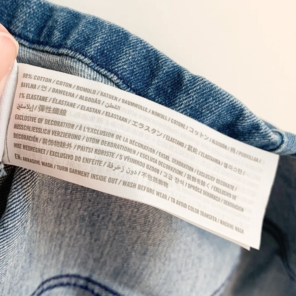 Abercrombie & Fitch Blue Denim Button Front Mini Dress XS - Image 9