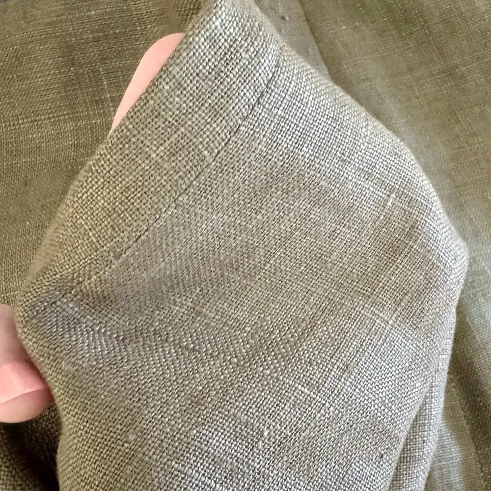 Vintage Robyn Meredith Taupe Tan Rustic Butchers Linen Knit Flutter Skirt, sz. M Brown Size M - Image 14