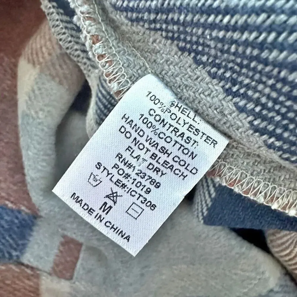 CHARLOTTE AVERY | Navy Blue Tan Plaid Oversized Shacket Jacket | Medium - Image 6