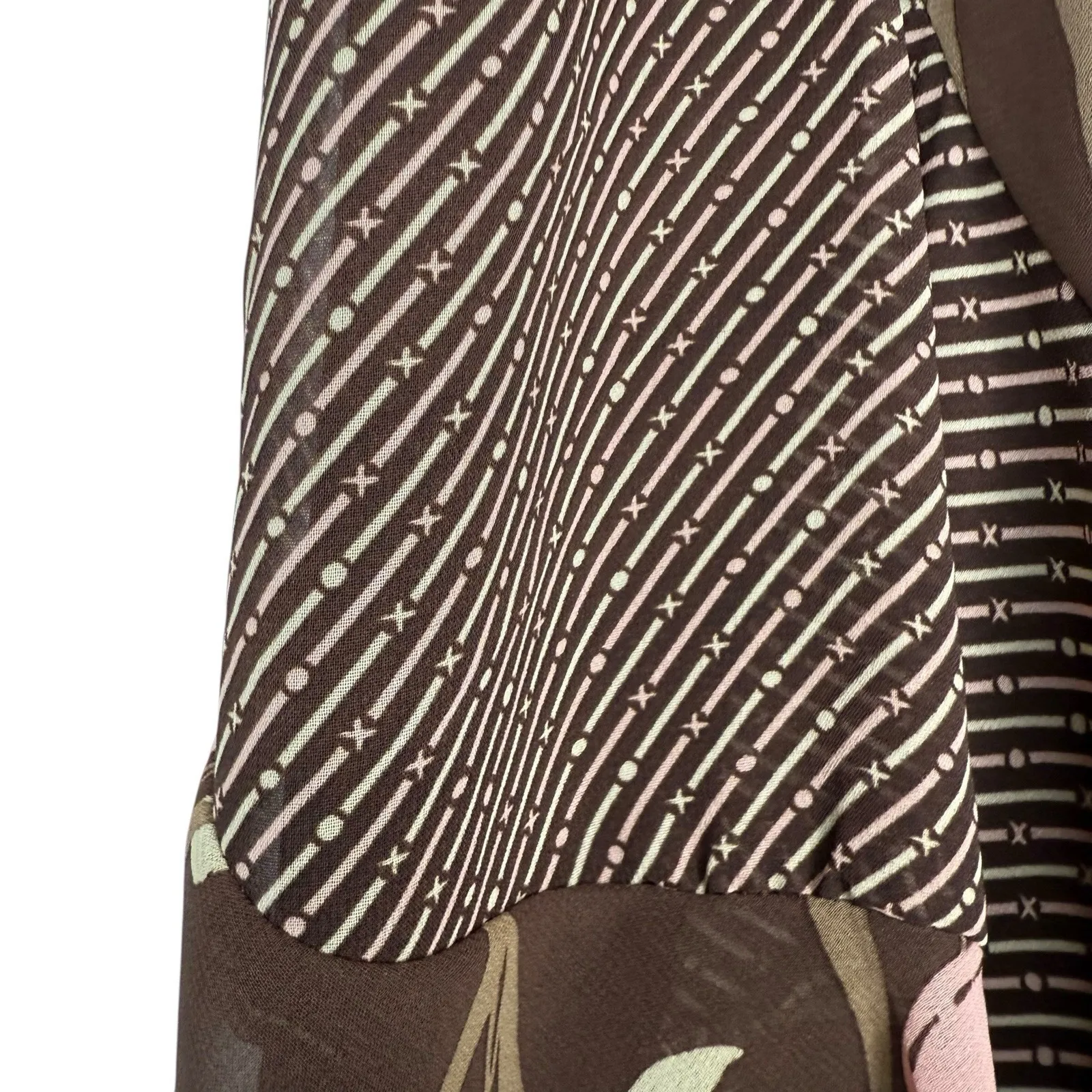 Vintage Y2K 90s Midi Skirt‎ Size 12 Floral Flare Witchy Fairy Grunge Whimsigoth Brown - Image 6