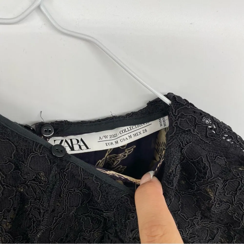 Zara Limited Edition H&M Conscious Exclusive Studio Floral Lace Maxi Dress Sz M - Image 11