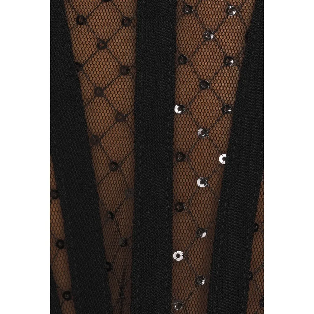 Revolve Bardot Sequin Mesh Corset Top - Image 4