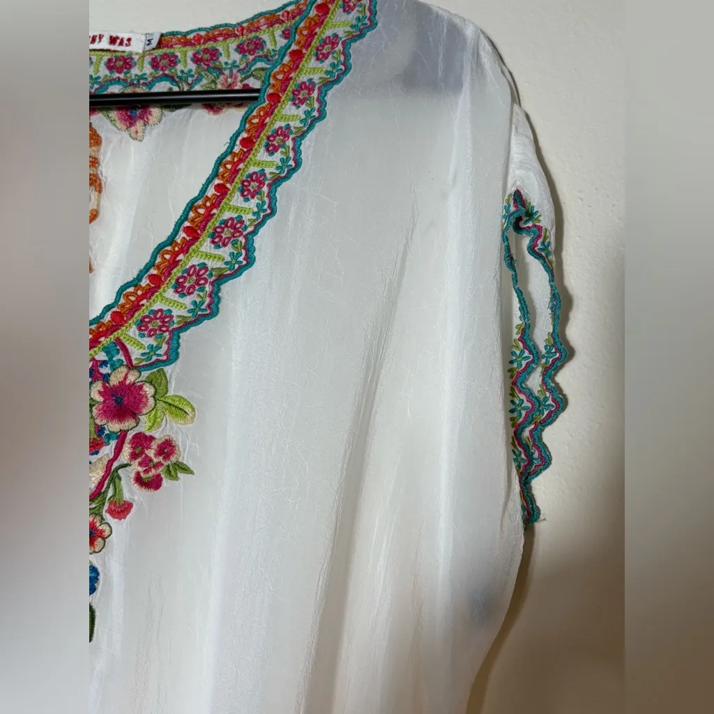 Johnny Was Embroidered Tunic/Cover-Up Dress Size‎ Medium - Image 8