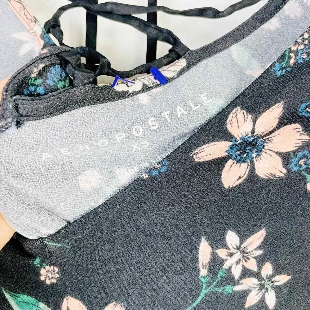 AEROPOSTALE Floral Long Sleeve‎ Skater Dress XS - Image 7