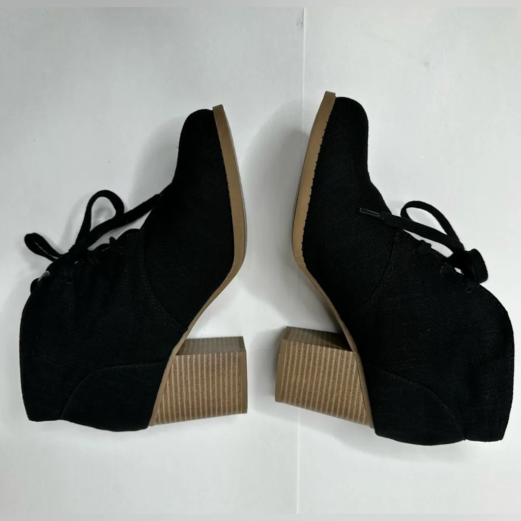 SODA Ripley‎ Black Ankle Bootie Womens Size 10 Chunky Block Stacked Heel Lace Up - Image 6