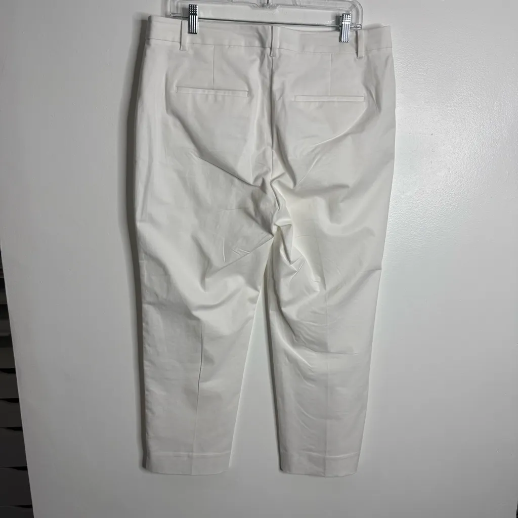 Ann Taylor The Cotton Crop Pant‎ In White 839028 Size 12 - Image 3