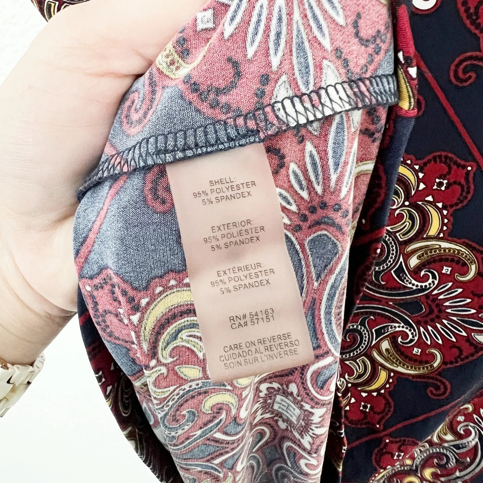 [Tommy Hilfiger] Navy Scroll Scarf Print Knot Neck Sleeveless Blouse Sz Large L - Image 9