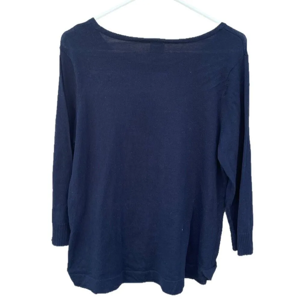 Chico’s size L 100% Colton tunic cut pineapple sweater - Image 2