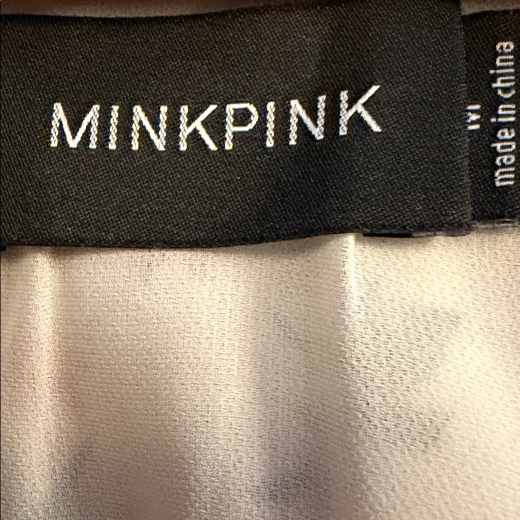 Revolve MinkPink Kacey Ruched Long Sleeve Floral Mini Dress Size Medium - Image 9