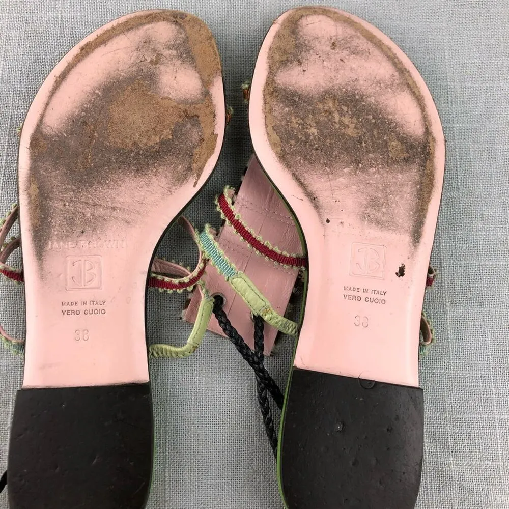 Jane brown London lace up animal print sandal White Size 7.5 - Image 4