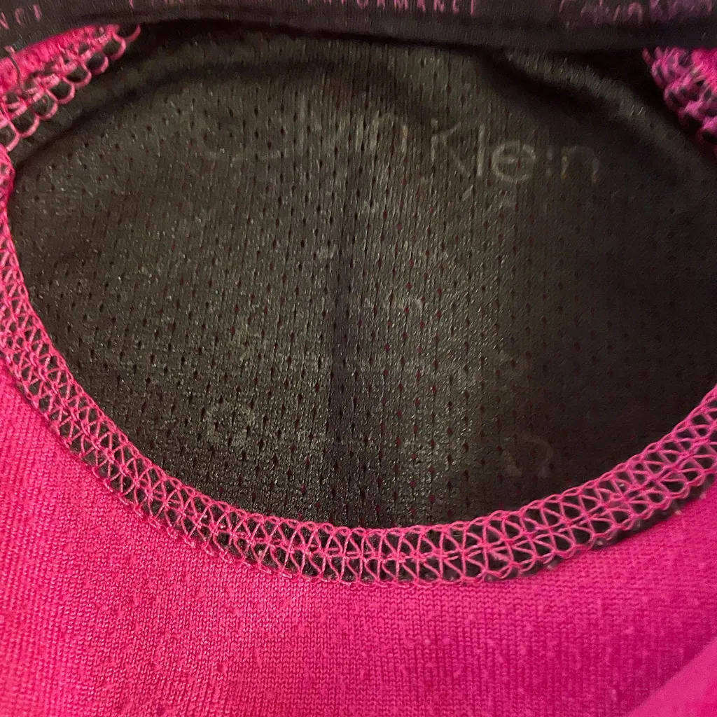 Calvin Klein Performance Jacket Small Full Zip Pockets Mock Neck Fleece Pink - Image 8