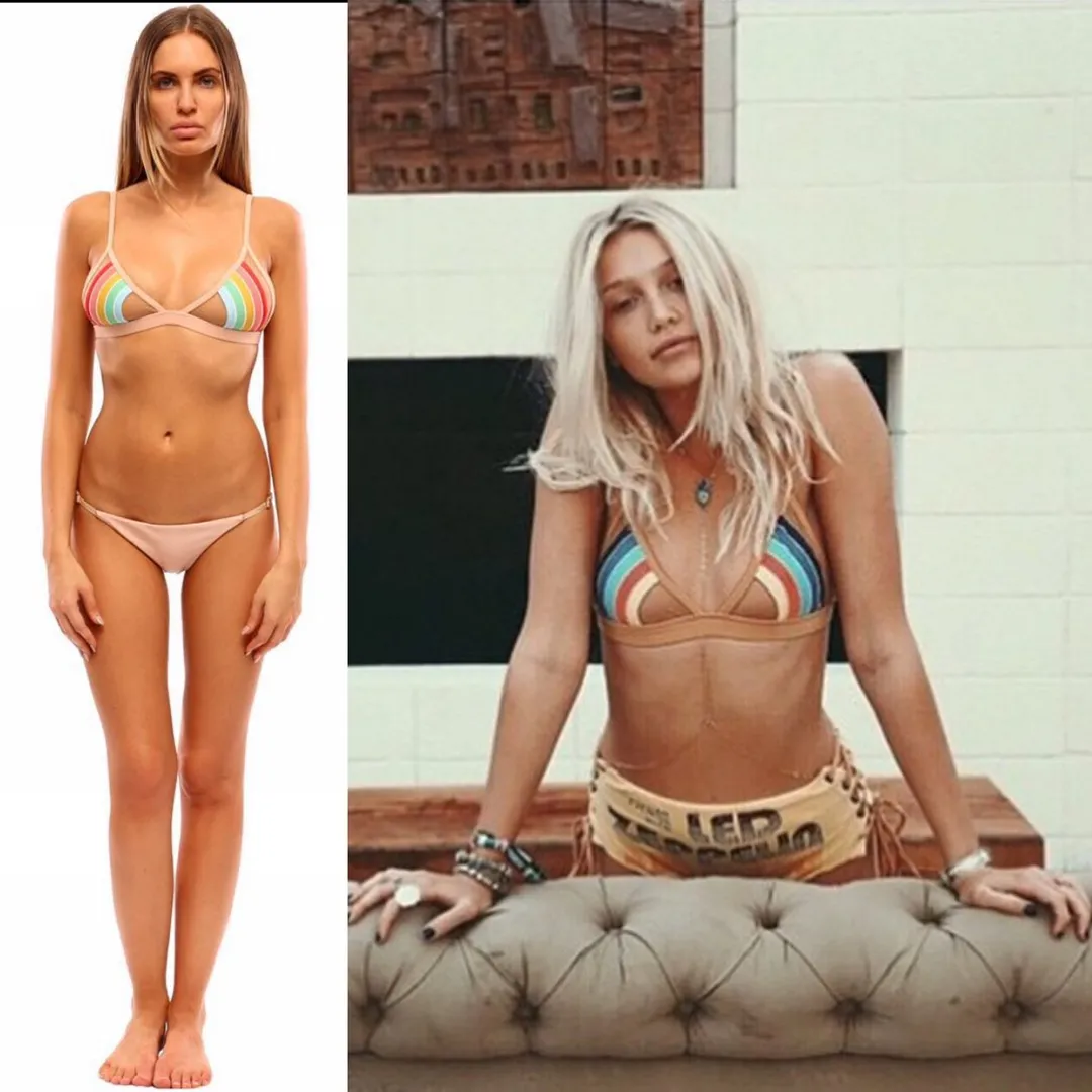 Pacific & Driftwood Nude Mesh Cut Out Bikini Top  - Image 4