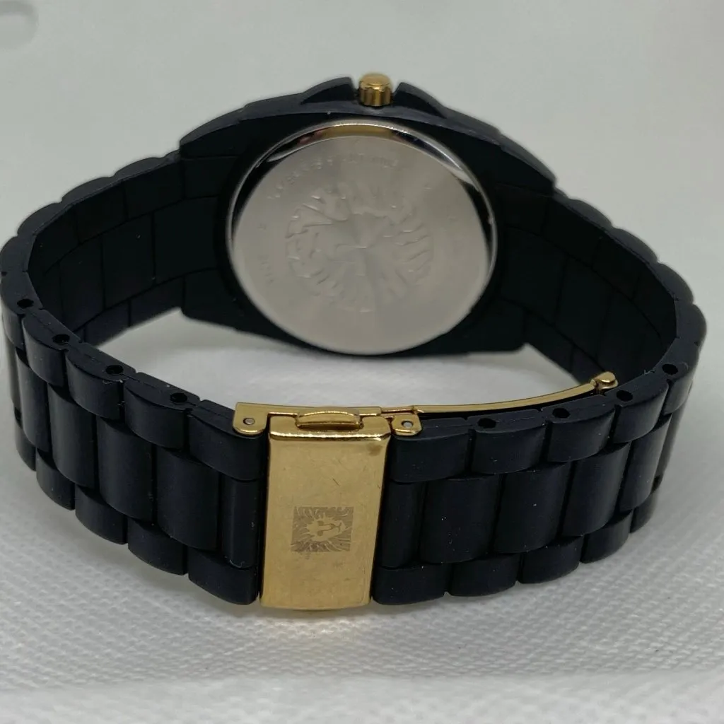 Anne Klein women’s watch black tone 35mm quartz rhinestones plastic running - Image 3