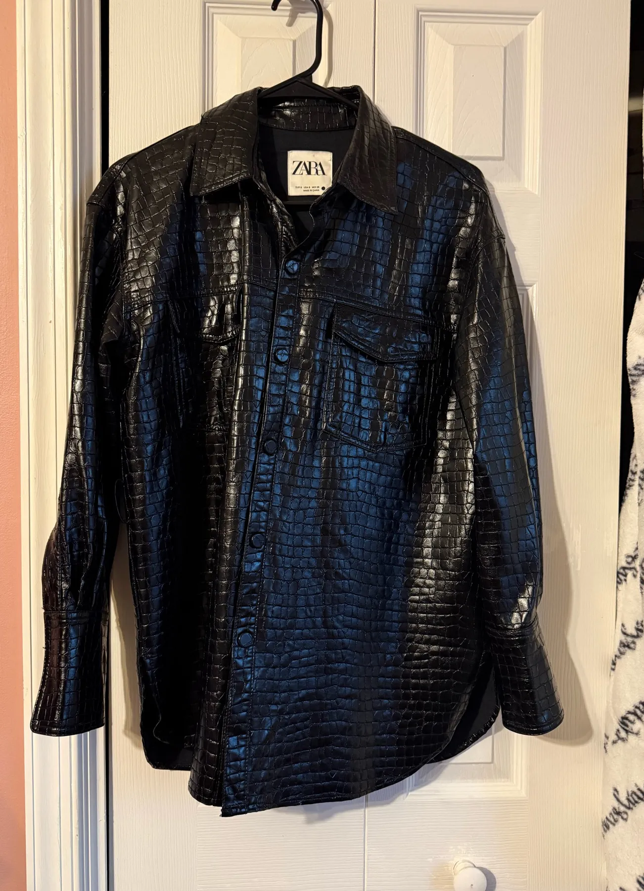 Crocodile Embossed button down blouse - Image 3