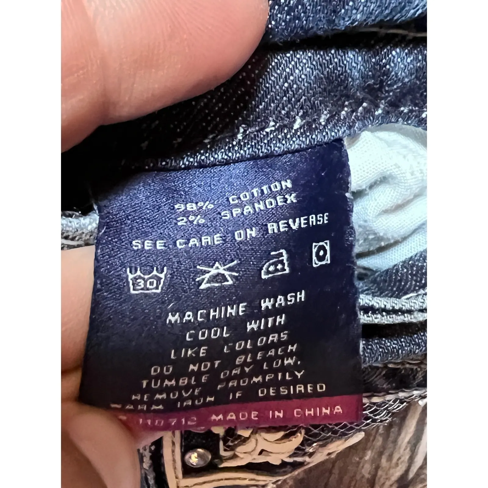 Vigoss The New York Slim Boot Embellished Pockets Jeans Size 1/2 Bling Rodeo‎ - Image 8