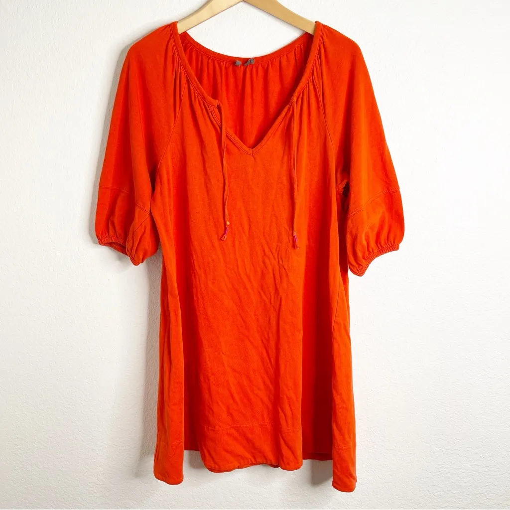 Anthropologie Dress Orange 3/4 Sleeve Shirt Dress Size Small - Image 2