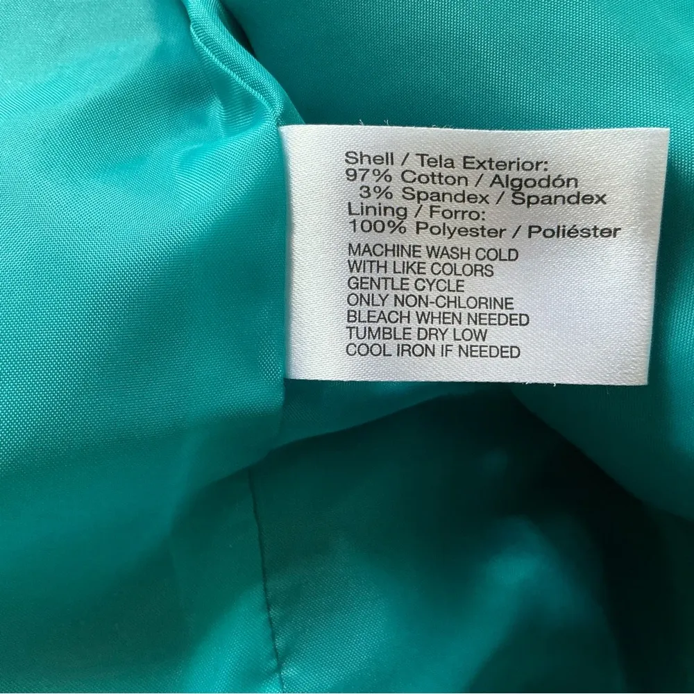 Sz 4 women’s black blazer jacket cotton satin embroidered - Image 5