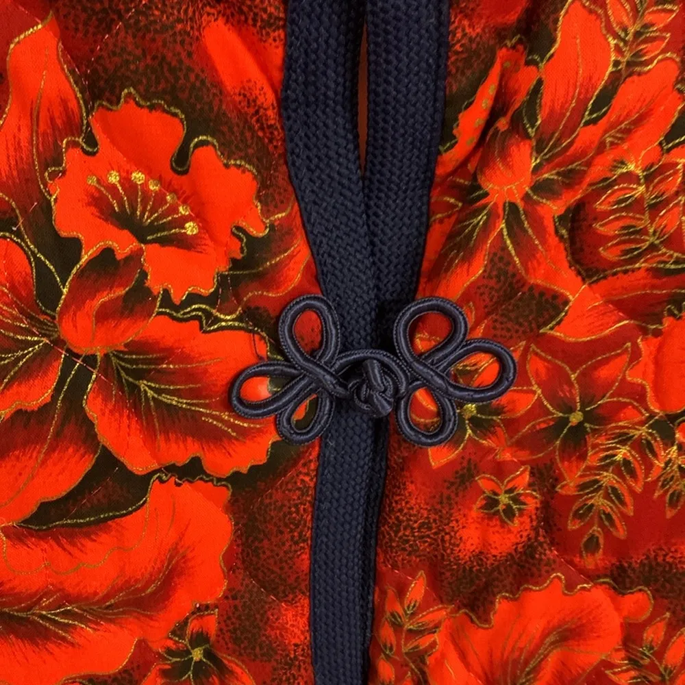 Vintage Red & Blue Kimono Style Jacket Size M Size M - Image 3