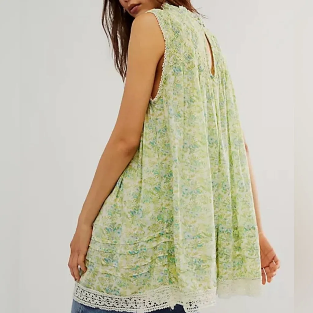 Free People Shea Printed Undersea Combo Button Back Closure Mini Dress M - Image 3